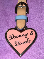NOS DOONEY & BOURKE enamel โข leather ๐ KEY FOB keychain NEW