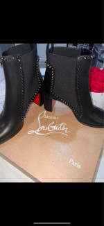 BRAND NEW Christian Louboutin Out Line Spikes 70 Leather Chelsea Boots