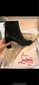 BRAND NEW Christian Louboutin Out Line Spikes 70 Leather Chelsea Boots