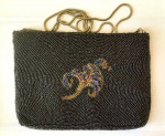 🎁🌹VTG Evening Crossbody Black Floral Beaded Hand Made Purse