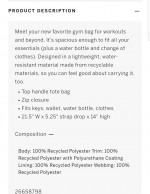 New Victoria Secret Gym Bag