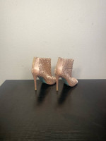 Betsey Johnson Satin Heart Open Toe Heels