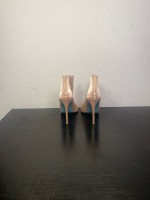 Betsey Johnson Satin Heart Open Toe Heels