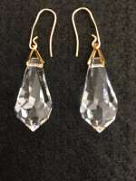 Vintage Swarovski tear drop earrings 1980's NOS