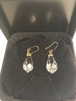 Vintage Swarovski tear drop earrings 1980's NOS