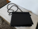 Beaded 7" x 5" Black Crossbody Shoulder Purse or Evening Bag