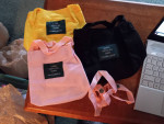3 small canvas bags