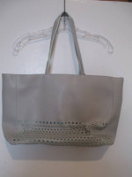 Large Gray Tote Purse Shoulder Bag with Separate Zippered Pouch
