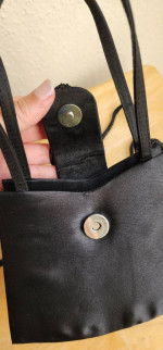 Black Satin Mini Purse with Tassel
