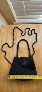 Black Satin Mini Purse with Tassel