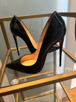Christian Louboutin Black So Kate 120mm Patent Leather Stilletto Pumps Size 39