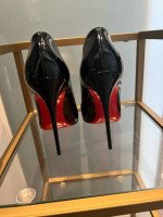 Christian Louboutin Black So Kate 120mm Patent Leather Stilletto Pumps Size 39