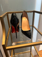 Christian Louboutin Black So Kate 120mm Patent Leather Stilletto Pumps Size 39