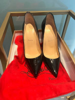 Christian Louboutin Black So Kate 120mm Patent Leather Stilletto Pumps Size 39