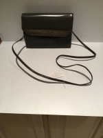 Gray Leather Clutch