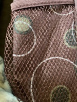 DARK BROWN CIRCULAR PATTERNED TOTE SATCHEL BAG WITH FRONT POCKET