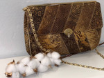 SALE $ 41. rare vTg EXOTIC skin shoulder Handbag • VARON