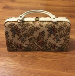 Vintage DOVER Floral Tapestry Retro Purse Bag