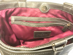 Cole Haan Tote Handbag + Wallet Set Silver Metallic Leather Preowned