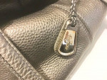 Cole Haan Tote Handbag + Wallet Set Silver Metallic Leather Preowned