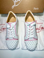 Christian Louboutin VIEIRA 2 PVC Spikes Studded Leather Sneakers Flat Shoes