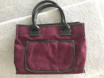 Vtg. Saks Fifth Avenue Burgundy Suede Tote Handbag Preowned