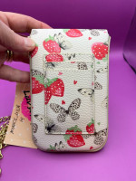 33-STT Betsey Johnson Vegan Leather Cell Phone Holder Crossbody New With Tags