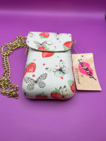 33-STT Betsey Johnson Vegan Leather Cell Phone Holder Crossbody New With Tags