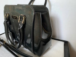 L.K. Bennett Gray Moonstone Patent Leather Shoulder Bag Hand Bag Purse
