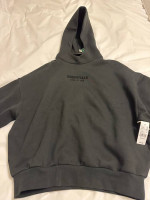 New Fear of God Essentials Men’s Jet Black Hoodie - Size XS