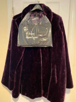 NWT Vtg. Dennis Basso Purple Faux Fur Coat/Jacket Women's 3X