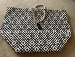 NWT! Taylor Madison Extra Large Tote/Beach/Overnight Black/White Bag