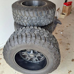 20"x13.5"wheels and 37"Grabber tires for Jeep.