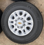 New take off 8 lug 18 inch Chevy wheels 8x180 and tires 2023