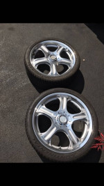 2 New 245X35X18 92Y Continental Extremecontact Tires on Alloy Wheels