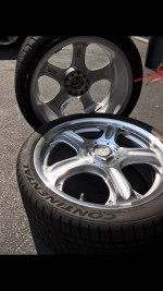 2 New 245X35X18 92Y Continental Extremecontact Tires on Alloy Wheels