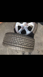 2 New 245X35X18 92Y Continental Extremecontact Tires on Alloy Wheels