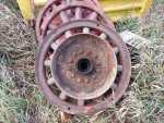 4 vintage wooden spoke wheels