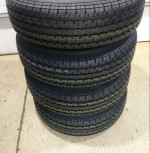 4 New ST205/75R15 heavy duty Tires on 5LUG - 5.0 BOLT PATTERN