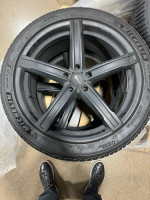 Winter tires and wheels off Tesla Model Y
