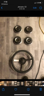 Jeep hubcaps and steering wheel