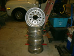 6 lug Centerline 15x8" aluminum wheels