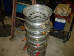 6 lug Centerline 15x8" aluminum wheels
