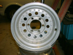 6 lug Centerline 15x8" aluminum wheels