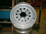 6 lug Centerline 15x8" aluminum wheels