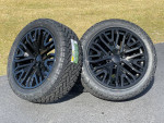 22" GMC Sierra Wheels Black 6 lug Yukon rims 285/45R22 tires Tahoe