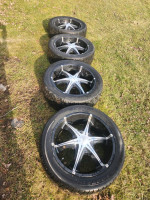 22" 5 lug truck rims with tires very nice