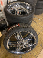 20" CHROME WHEELS (5X115/120) W/TIRES