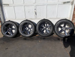 18” (5/100) rims and tires. Came off of a Subaru Outback 2015