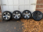 20” Dodge ram 1500 (3) original rims and like new tires and (1) spare